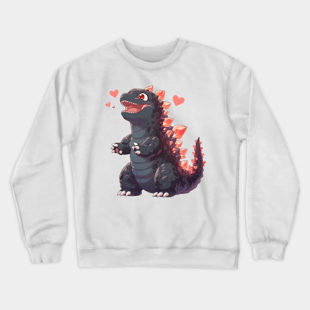 godzilla Crewneck Sweatshirt by skatermoment